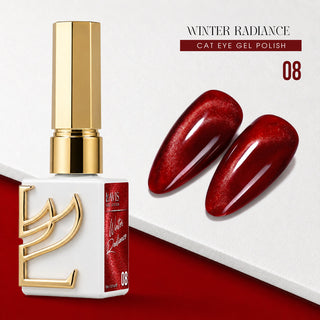LAVIS Cat Eye - Set 12 Colors - Gel Polish 0.5 oz - Winter Radiance Collection + FREE Sample Color Chart + FREE Cat Eye Magnet