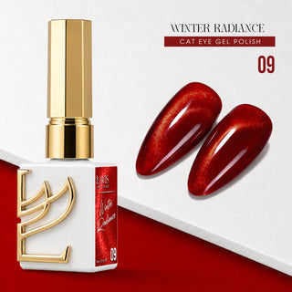 LAVIS Cat Eye - Set 12 Colors - Gel Polish 0.5 oz - Winter Radiance Collection + FREE Sample Color Chart + FREE Cat Eye Magnet