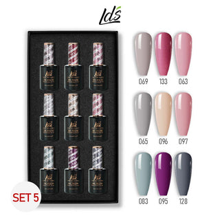 LDS Gel Color Set 5 (9 Colors) | Soft Pink & Nude Gel Collection - DTK Nail Supply