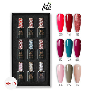 LDS Gel Color Set 7 (9 Colors) | Trendy Neutral Gel Polish Set - DTK Nail Supply
