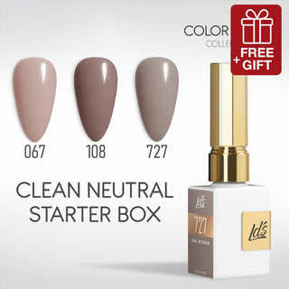 LDS Gel Set 3 - 22 - Clean Neutral Starter Box - 067, 108, 727 - DTK Nail Supply