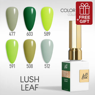 LDS Gel Set 6 - 14 - Lush Leaf - 477, 603, 598, 591, 508, 512 - DTK Nail Supply