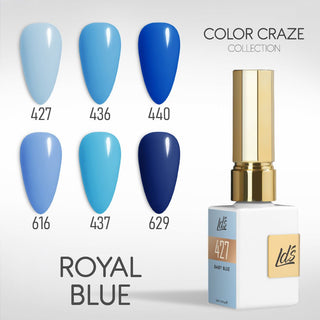 LDS Gel Set 6 - 18 - Royal Blue - 427, 436, 440, 616, 437, 629 - DTK Nail Supply