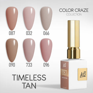 LDS Gel Set 6 - 8 - Timeless Tan - 087, 032, 066, 090, 733, 096 - DTK Nail Supply