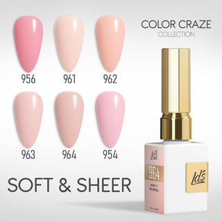 LDS Gel Set 6 - Easy Starter Nude French Base Box - 956, 961, 962, 963, 964, 954 - DTK Nail Supply