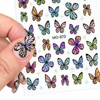 Butterfly Nail Art Stickers MO-870 - Multicolor