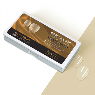 LAVIS Oval Short - 12 Sizes Half Buffed - Soft Gel Tips