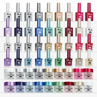 PLA Glitter Collection - Set of 18 Colors - Gel Polish, Nail Lacquer & Dip Powder
