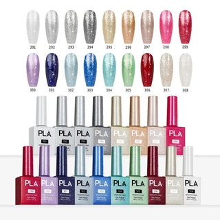 PLA Glitter Collection - Set of 18 Colors - Gel Polish, Nail Lacquer & Dip Powder