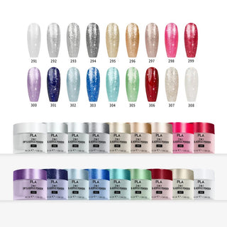 PLA Glitter Collection - Set of 18 Colors - Gel Polish, Nail Lacquer & Dip Powder
