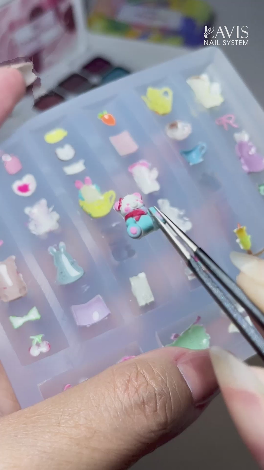 3D Nail Charm Mold - Bear and Rabbit