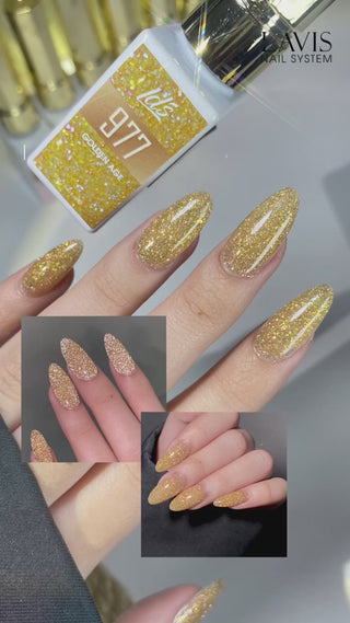 LDS Color Craze Gel Nail Polish - 977 Golden Age - Glitter Gel - 0.5oz