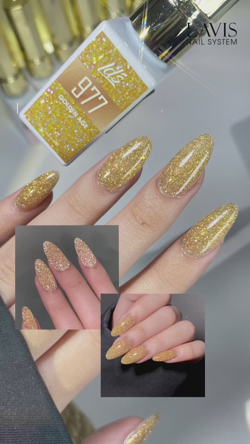 LDS Color Craze Gel Nail Polish - 977 Golden Age - Glitter Gel - 0.5oz