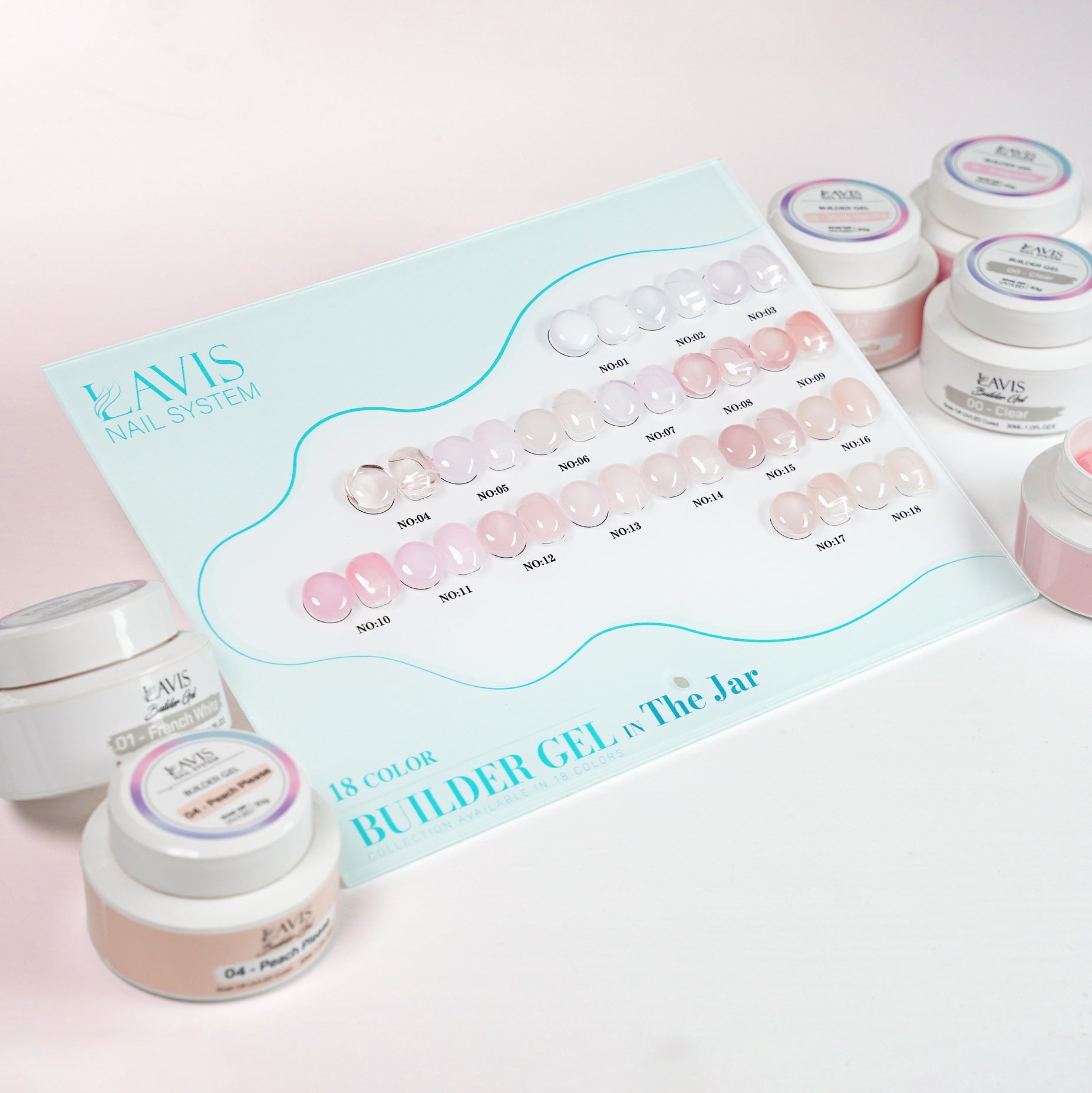 LAVIS Set 18 Colors - Builder Gel In The Jar 30ml