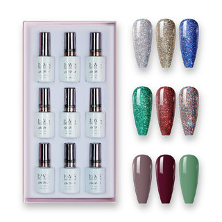  9 Lavis Holiday Gel Nail Polish Collection - TWINKLE THE GALAXY - 097; 101; 108; 107; 106; 102; 254; 243; 251 by LAVIS NAILS sold by DTK Nail Supply