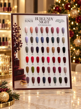 SNS Pro Burgundy Night Gel & Lacquer Duo Set 48 Colors + FREE LAVIS Gel Polish Base & Top Coat