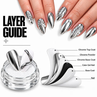 SNS Chrome Powder - Set 12 Colors with SNS Chrome Base & Chrome Top