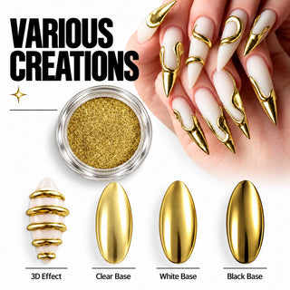 SNS Chrome Powder - Set 12 Colors with SNS Chrome Base & Chrome Top