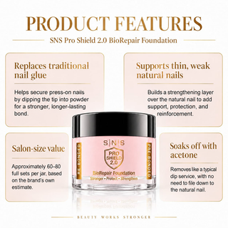 SNS Pro Shield 2.0 Combo - BioRepair Foundation, Gelous Base, Sealer Dry 0.5oz, LAVIS Soft Gel Tips 4 Shapes