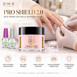 SNS Pro Shield 2.0 Combo - BioRepair Foundation, Gelous Base, Sealer Dry 0.5oz, LAVIS Soft Gel Tips 4 Shapes