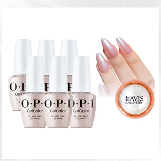 OPI Intelli-Gel - Set 6 Colors - H67 Do You Take Lei Away, FREE 1 Chrome Powder