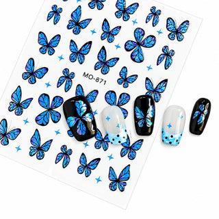 Butterfly Nail Art Stickers MO-871 - Blue