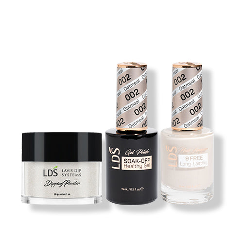 LDS 3 in 1 - 002 Oatmeal - Dip (1oz), Gel & Lacquer Matching