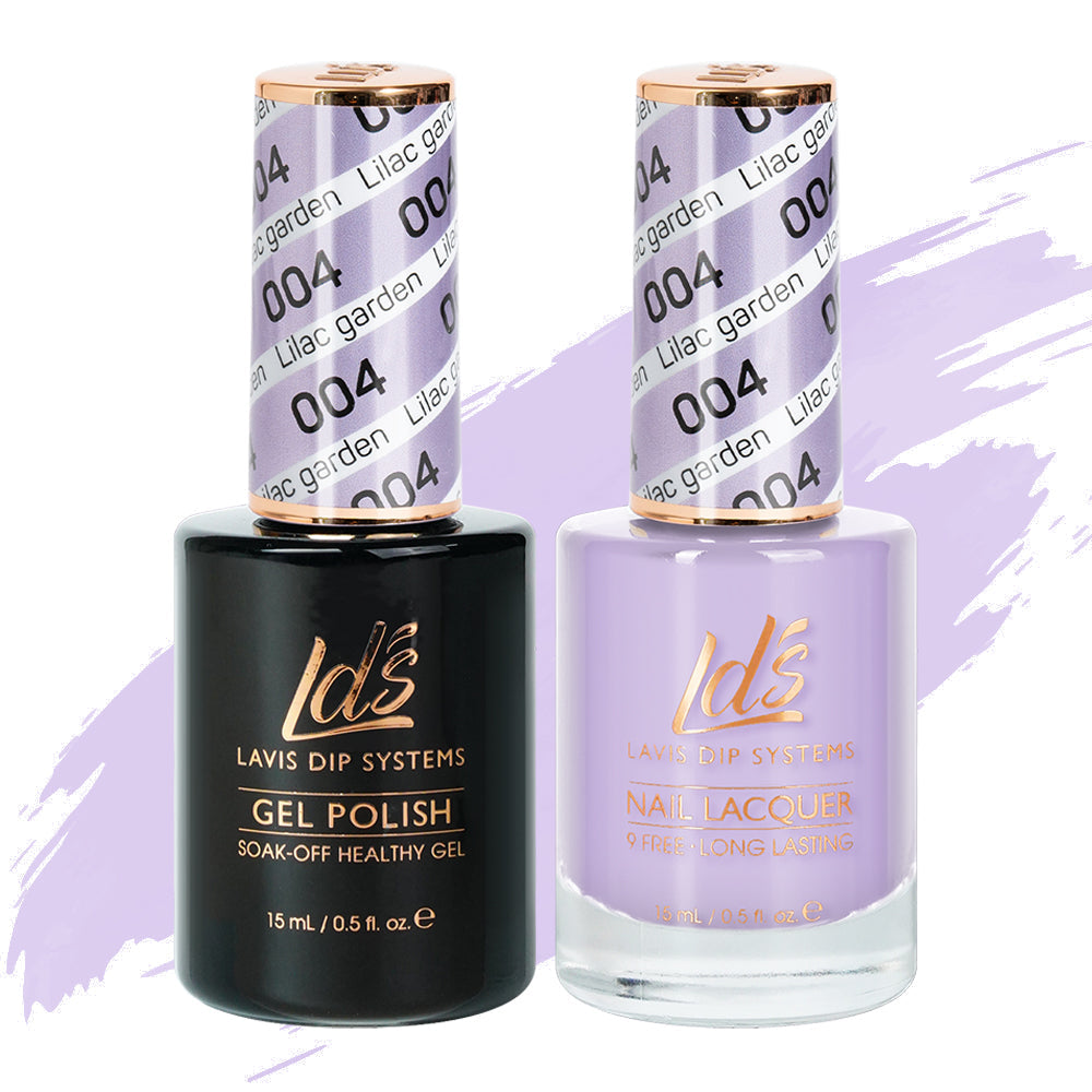 LDS 004 Lilac Garden - LDS Healthy Gel Polish & Matching Nail Lacquer Duo Set - 0.5oz