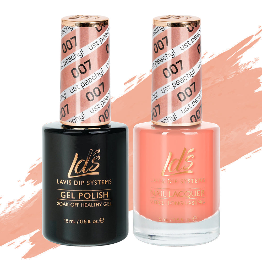 LDS 007 Just Peachy - LDS Healthy Gel Polish & Matching Nail Lacquer Duo Set - 0.5oz