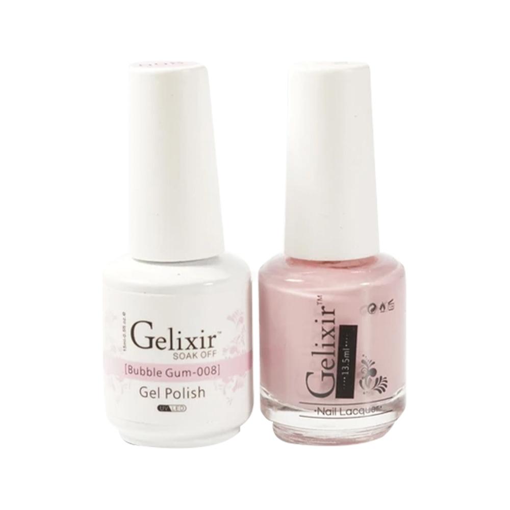  Gelixir Gel Nail Polish Duo - 008 Beige Pink Colors - Bubble Gum by Gelixir sold by DTK Nail Supply
