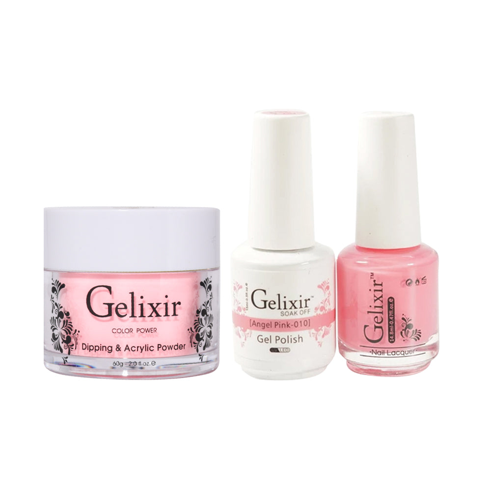 Gelixir 3 in 1 - 010 Angel Pink - Acrylic & Dip Powder, Gel & Lacquer