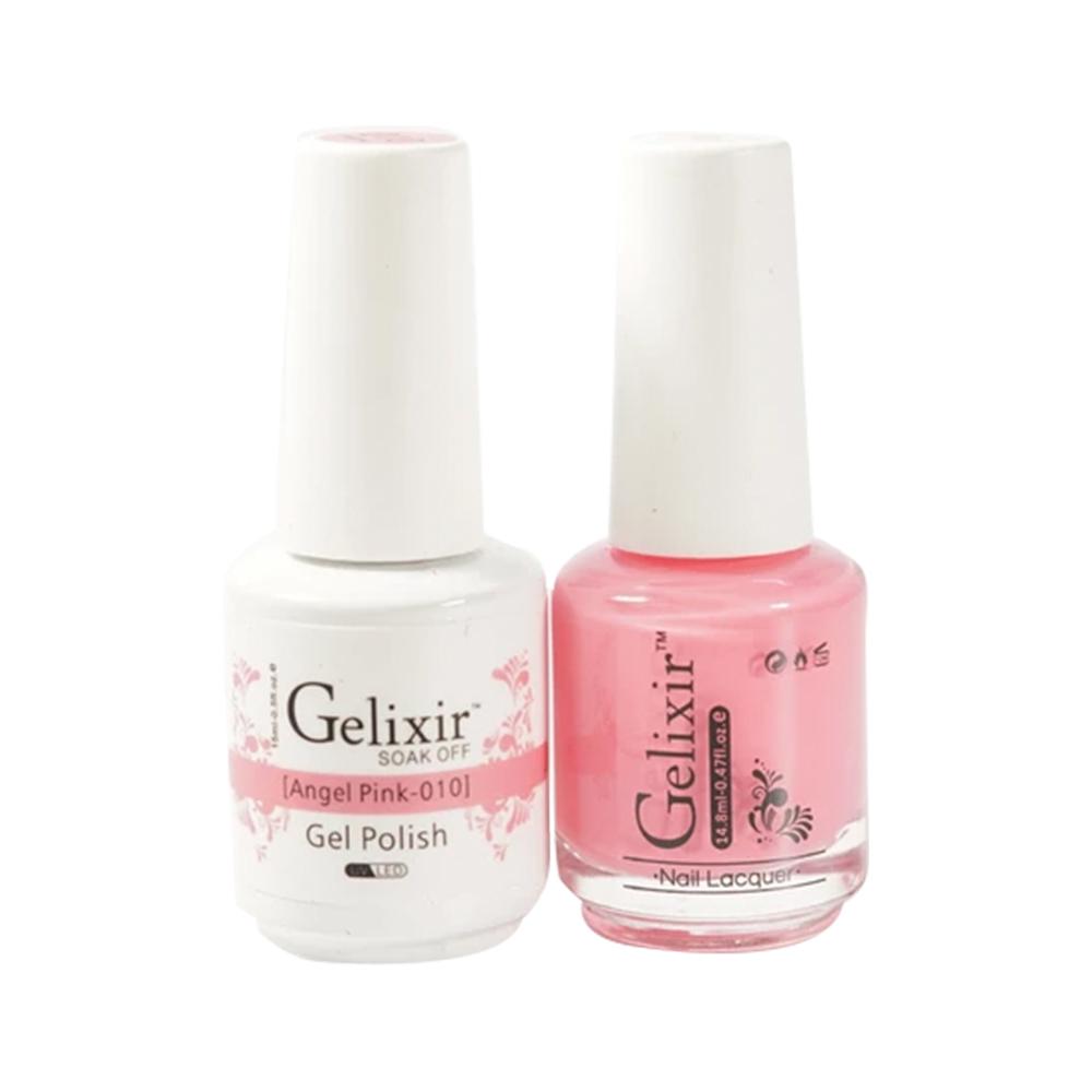  Gelixir Gel Nail Polish Duo - 010 Pink Colors - Angel Pink by Gelixir sold by DTK Nail Supply
