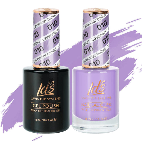 LDS 010 Lavender Ballad - LDS Healthy Gel Polish & Matching Nail Lacquer Duo Set - 0.5oz