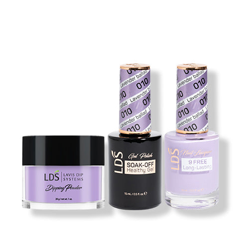 LDS 3 in 1 - 010 Lavender Ballad - Dip (1oz), Gel & Lacquer Matching