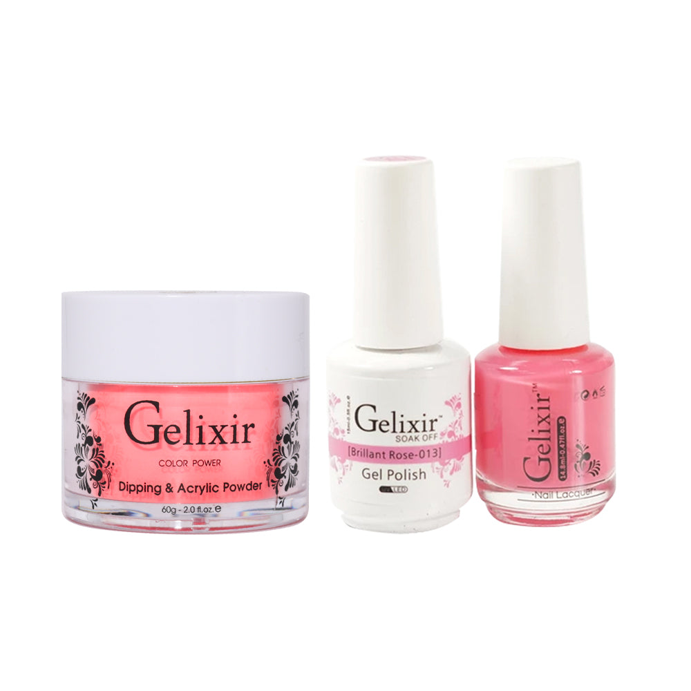 Gelixir 3 in 1 - 013 Brilliant Rose - Acrylic & Dip Powder, Gel & Lacquer