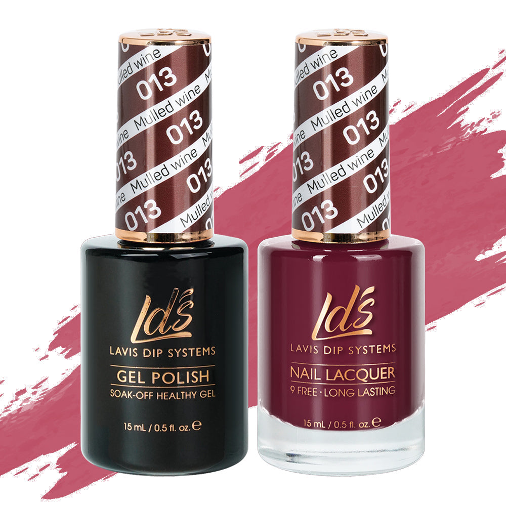 LDS 013 Mulled Wine - LDS Healthy Gel Polish & Matching Nail Lacquer Duo Set - 0.5oz