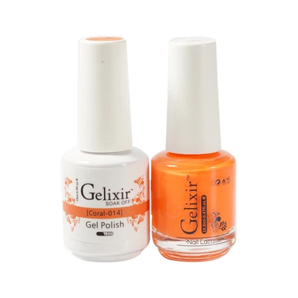 Gelixir Gel Nail Polish Duo - 014 Orange Colors - Coral by Gelixir sold by DTK Nail Supply