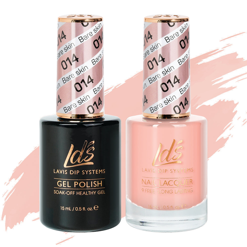 LDS 014 Bare Skin - LDS Healthy Gel Polish & Matching Nail Lacquer Duo Set - 0.5oz