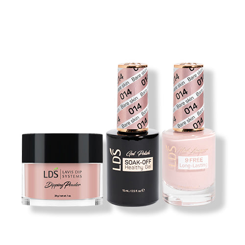 LDS 3 in 1 - 014 Bare Skin - Dip (1oz), Gel & Lacquer Matching