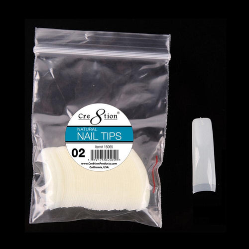  Cre8tion Nail Tips - 15065 - Natural Size 02: 50pcs/bag by Cre8tion sold by DTK Nail Supply