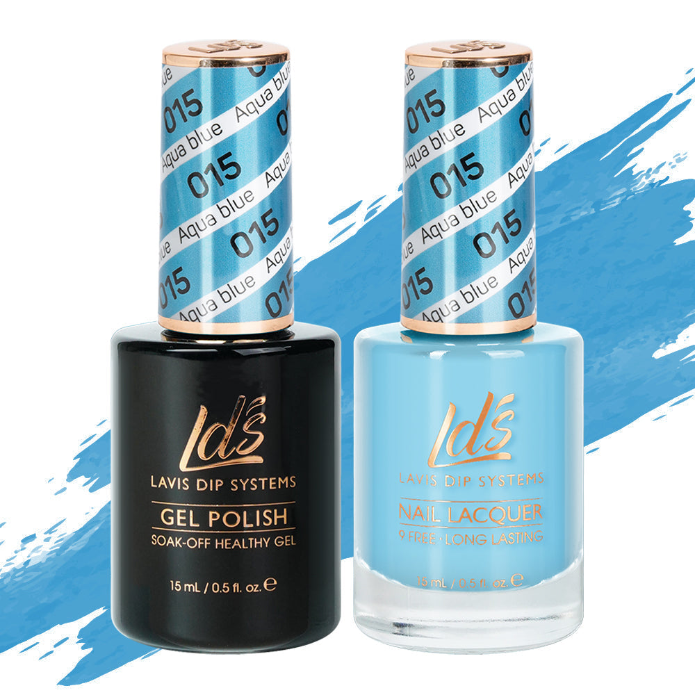 LDS Aqua Blue Nail Healthy Nails Duo | Supply Gel Matching & ND LDS - Polish Lacquer 015