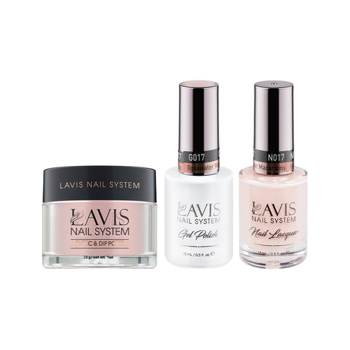 LAVIS 3 in 1 - 017 Rosewater Macaroons - Acrylic & Dip Powder (1oz), Gel & Lacquer