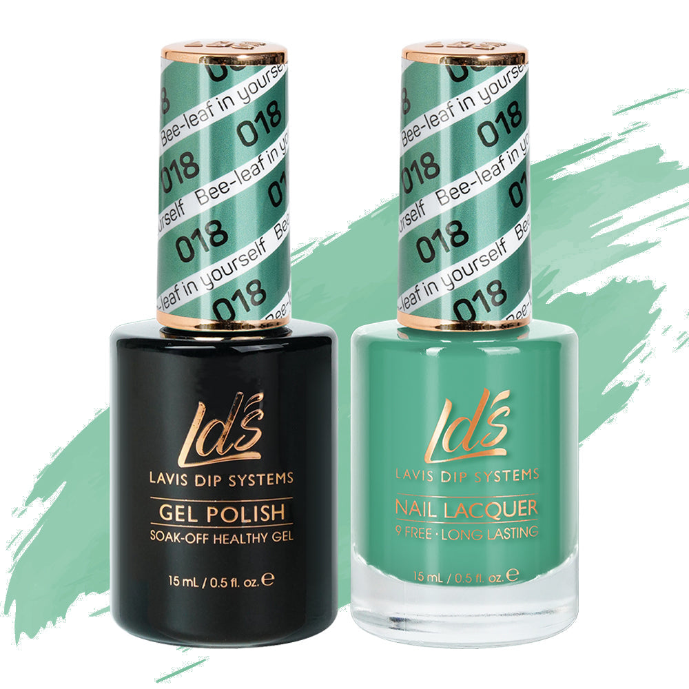 LDS 018 Bee-Leaf In Yourself - LDS Healthy Gel Polish & Matching Nail Lacquer Duo Set - 0.5oz