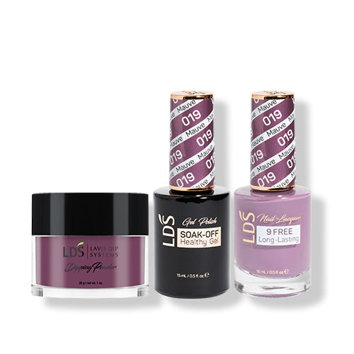 LDS 3 in 1 - 019 Mauve - Dip (1oz), Gel & Lacquer Matching