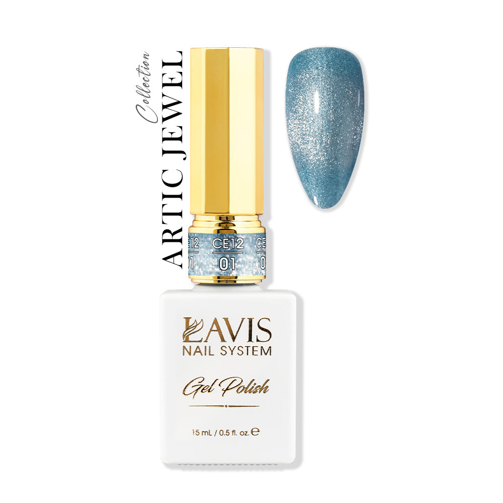 LAVIS Cat Eyes CE12 - 01 - Gel Polish 0.5 oz - Artic Jewel Collection