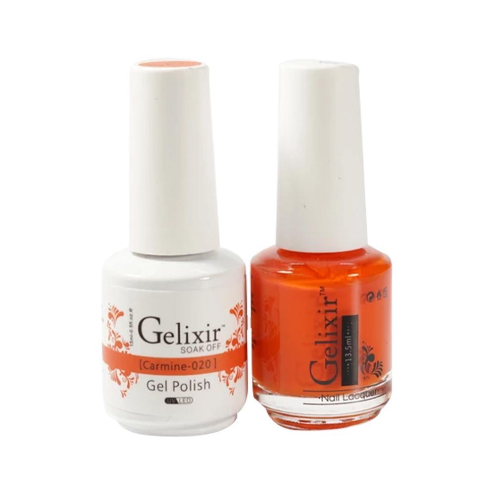  Gelixir Gel Nail Polish Duo - 020 Orange Colors - Carmine by Gelixir sold by DTK Nail Supply