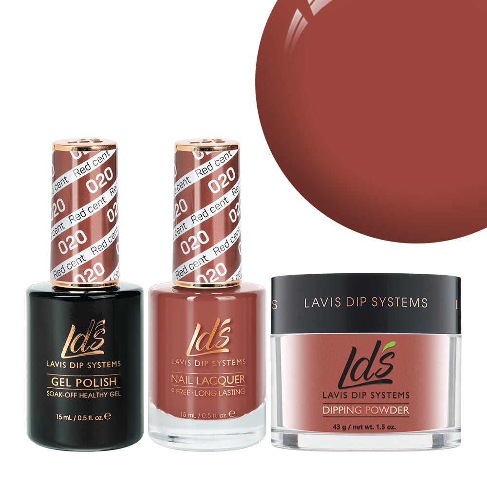 LDS 3 in 1 - 020 Red Cent - Dip (1.5oz), Gel & Lacquer Matching