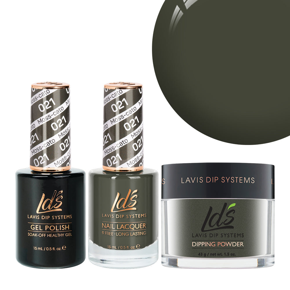 LDS 3 in 1 - 021 Moss-Cato - Dip (1.5oz), Gel & Lacquer Matching