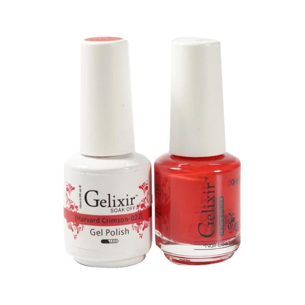  Gelixir Gel Nail Polish Duo - 022 Red Colors - Harvard Crimson by Gelixir sold by DTK Nail Supply