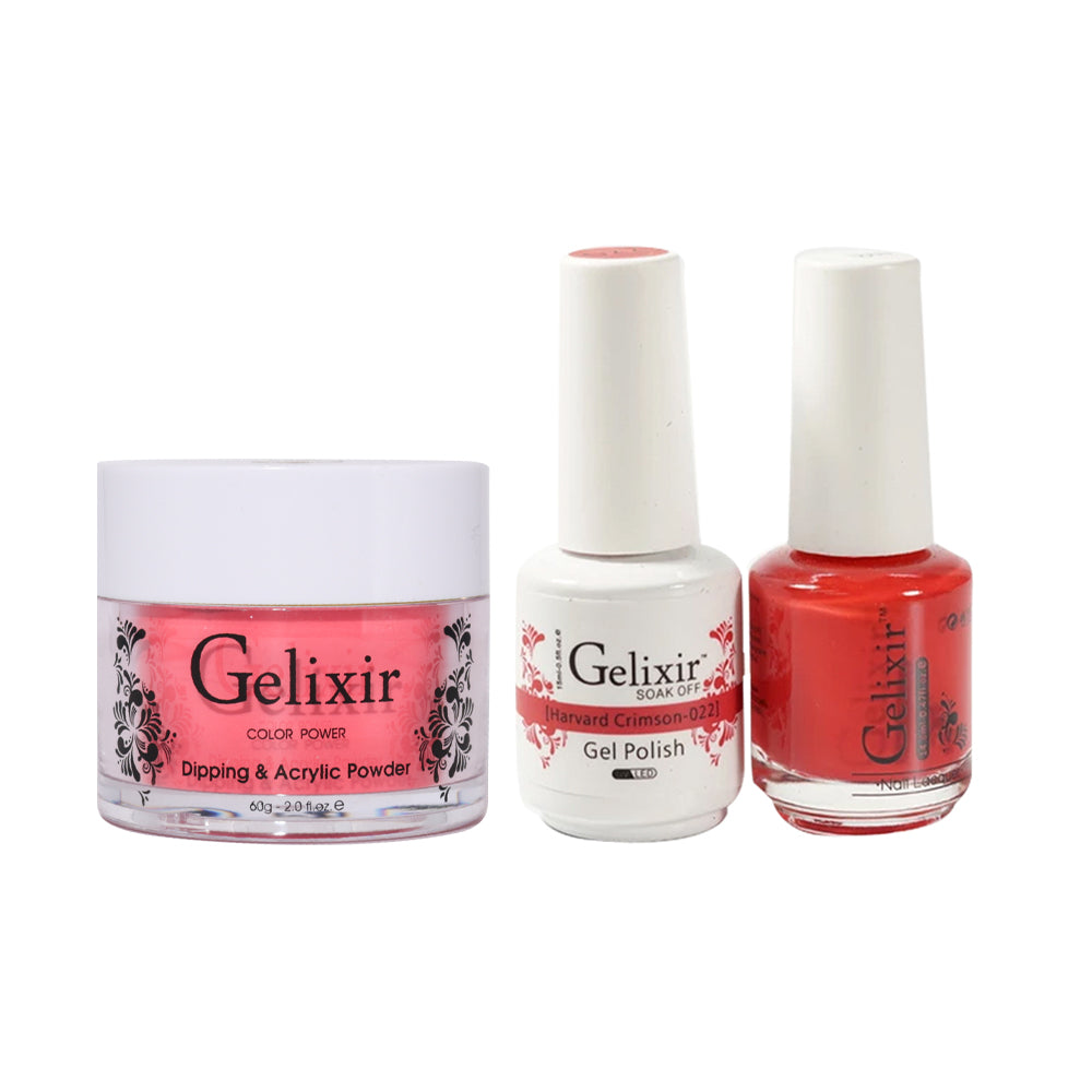 Gelixir 3 in 1 - 022 Harvard Crimson - Acrylic & Dip Powder, Gel & Lacquer